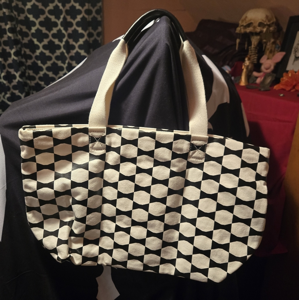 Kate Spade Black and White Checkered Tote - Picture 4 of 7